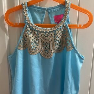 Lilly Pulitzer Girls Dress with Gold Accent 14